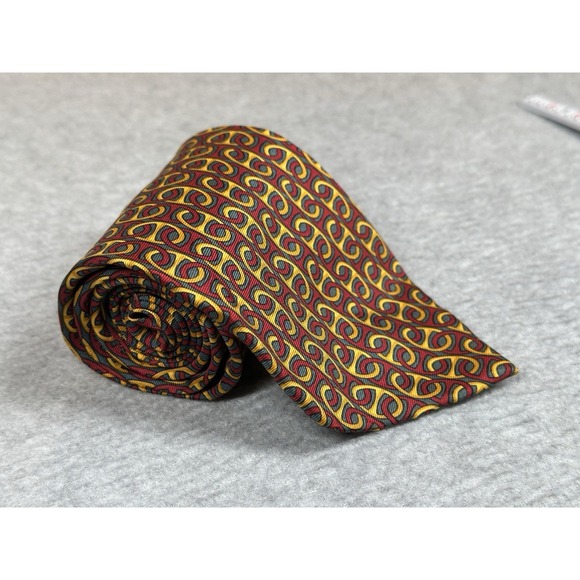 Gucci | Accessories | Vtg Paolo By Paolo Gucci Mens Tie Red Yellow Silk ...